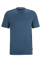 Mixed-material T-shirt with mercerized stretch cotton