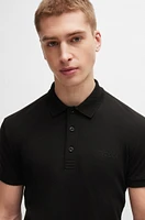 Slim-fit polo shirt with mesh logo