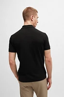 Slim-fit polo shirt with mesh logo