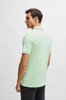 Zip-neck slim-fit polo shirt with mesh details