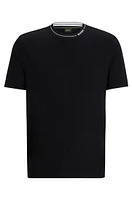 Cotton-jersey regular-fit T-shirt with branded collar