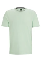 Cotton-jersey regular-fit T-shirt with branded collar