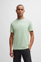 Cotton-jersey regular-fit T-shirt with branded collar