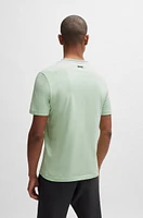 Cotton-jersey regular-fit T-shirt with branded collar