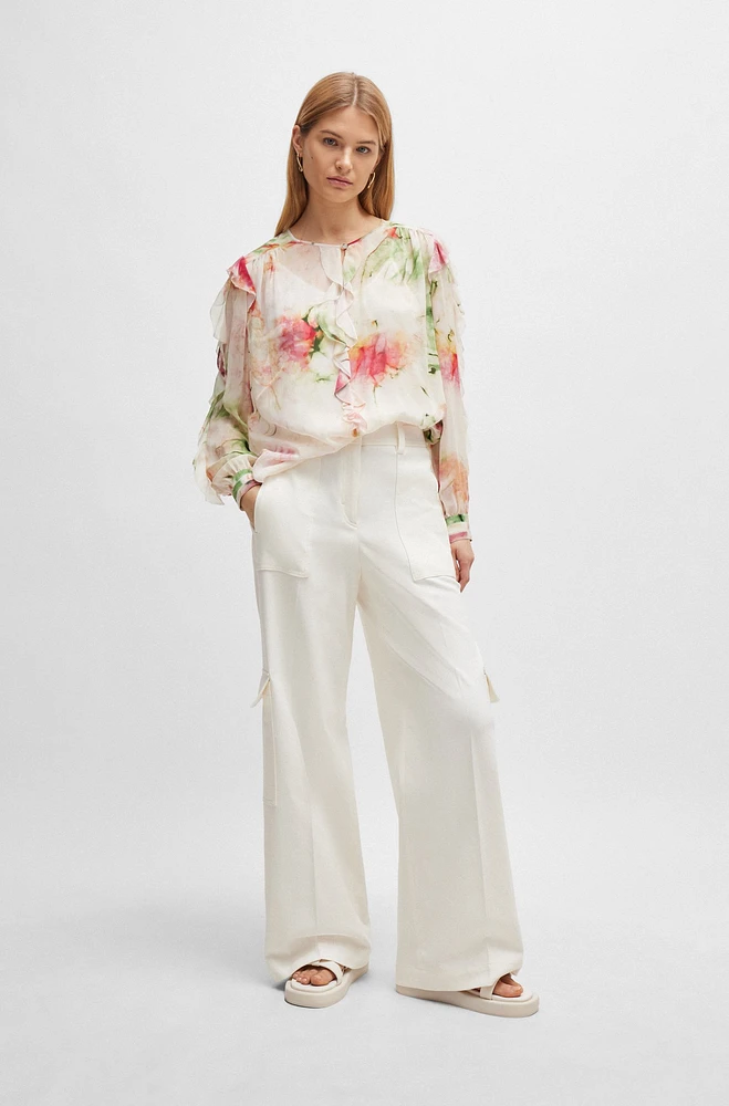 Straight-fit trousers a cotton blend