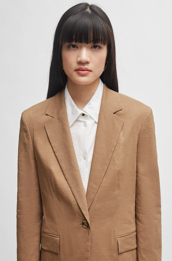 Regular-fit jacket a linen blend