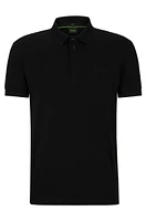 Interlock-cotton slim-fit polo shirt with mesh logo