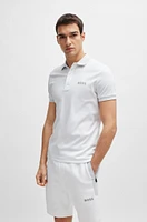 Polo slim fit de algodón interlock con logo malla