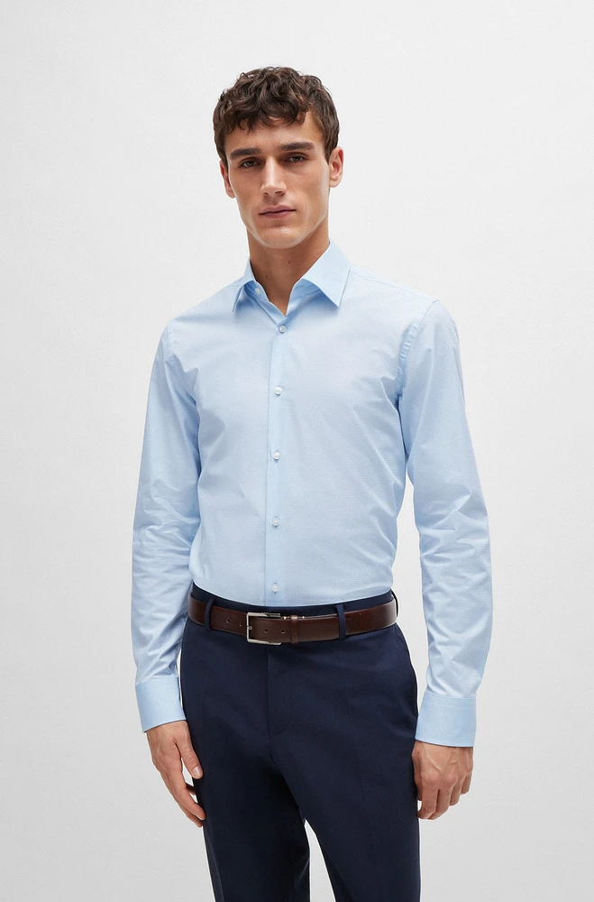 Slim-fit shirt structured stretch cotton