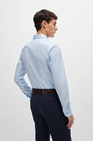 Slim-fit shirt structured stretch cotton