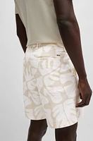 Regular-fit shorts printed stretch-cotton twill