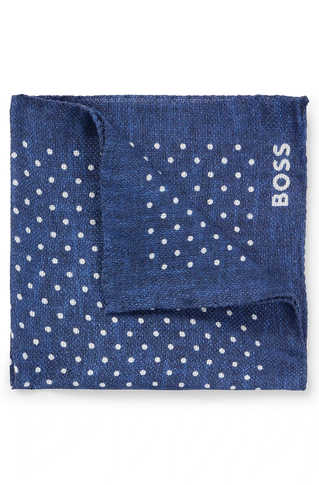 Printed pocket square in linen and cotton