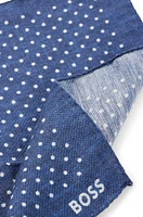 Printed pocket square in linen and cotton