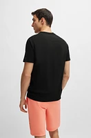 Stretch-cotton regular-fit T-shirt with seasonal logo