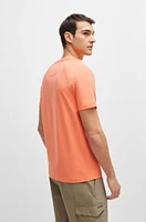 BOSS - Stretch-cotton regular-fit T-shirt with seasonal logo Light Red