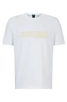 BOSS - Regular-fit T-shirt stretch cotton with logo artwork White