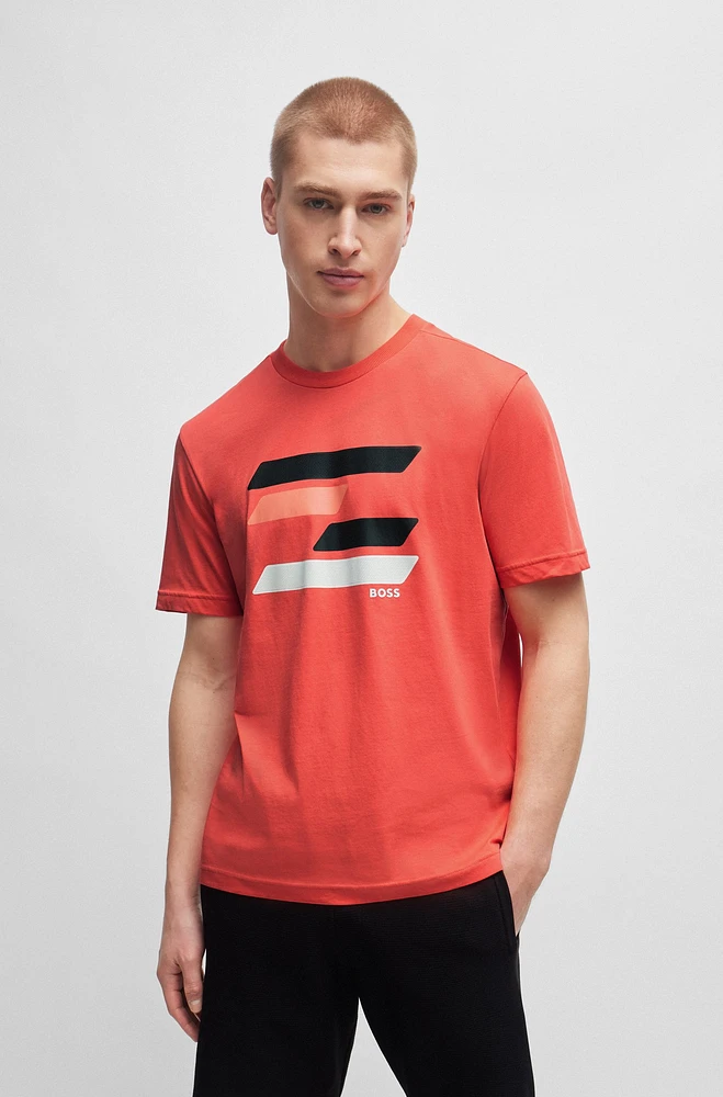 Cotton-jersey T-shirt with flag-inspired artwork