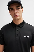 Degradé-jacquard polo shirt with contrast logo