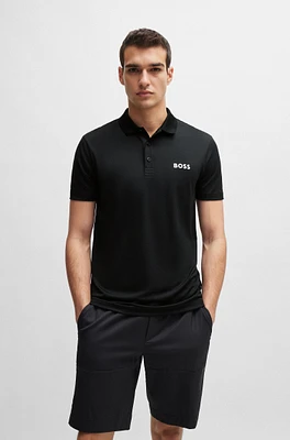 Degradé-jacquard polo shirt with contrast logo