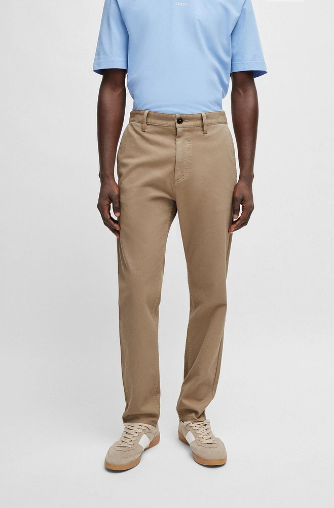 Tapered-fit trousers honeycomb-structured stretch cotton