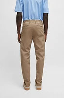 Tapered-fit trousers honeycomb-structured stretch cotton