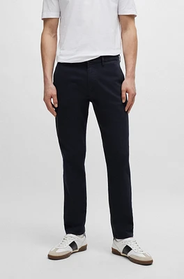 Tapered-fit trousers honeycomb-structured stretch cotton