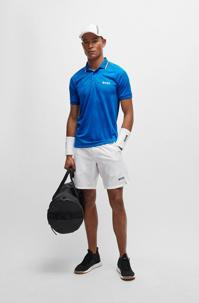 Polo BOSS x Matteo Berrettini slim fit en punto de jacquard técnico