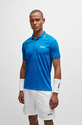 BOSS x MATTEO BERRETTINI slim-fit polo shirt engineered jacquard jersey