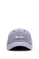 Gorra a rayas con logo bordado en popelín de algodón