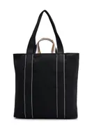 Slimline canvas tote bag with logo patch