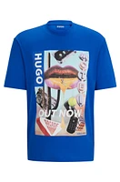 Camiseta regular fit de punto algodón con ilustración gráfica