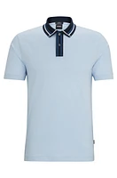 Mercerized-cotton slim-fit polo shirt with contrast stripes