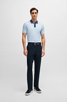 Mercerized-cotton slim-fit polo shirt with contrast stripes