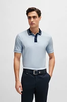 Mercerized-cotton slim-fit polo shirt with contrast stripes