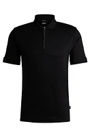 Mercerized-cotton slim-fit polo shirt with zip neck