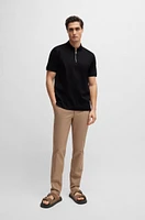 Mercerized-cotton slim-fit polo shirt with zip neck