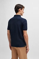 Polo slim fit de algodón mercerizado con cuello cremallera