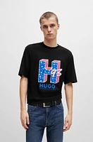 Cotton-jersey regular-fit T-shirt with logo artwork