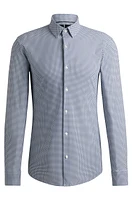 Slim-fit shirt printed performance-stretch material