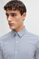 Slim-fit shirt printed performance-stretch material