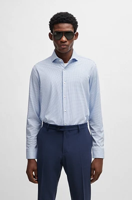 Regular-fit shirt structured performance-stretch material