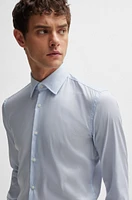 Slim-fit shirt striped performance-stretch material