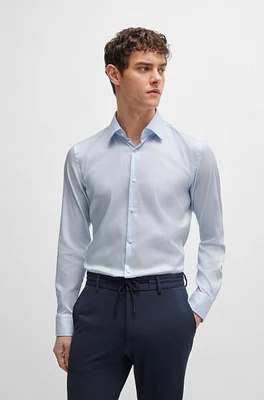 Slim-fit shirt striped performance-stretch material