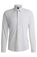 Slim-fit shirt printed performance-stretch jersey