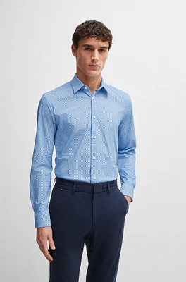 Slim-fit shirt printed performance-stretch jersey