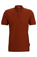 Porsche x BOSS mercerized-cotton polo shirt with check structure