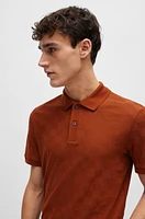 Porsche x BOSS mercerized-cotton polo shirt with check structure