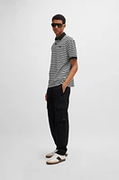 Cotton-piqué polo shirt with horizontal stripe