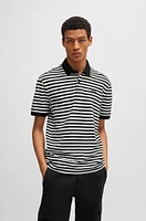 Cotton-piqué polo shirt with horizontal stripe