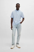 Cotton-piqué polo shirt with horizontal stripe